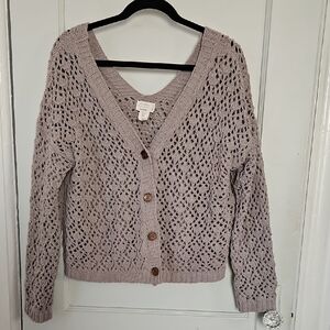 Nicole Miller Crochet look Cardigan- Large